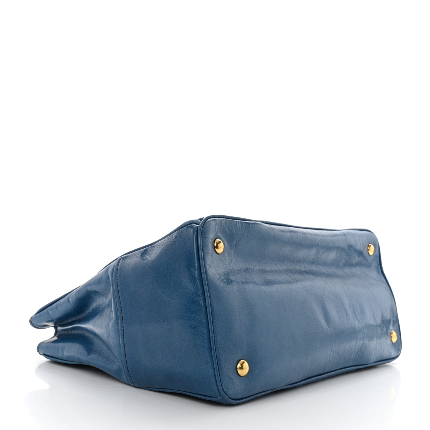 Miu Miu Vitello Shine Top Handle Satchel Oceano 3 of 13