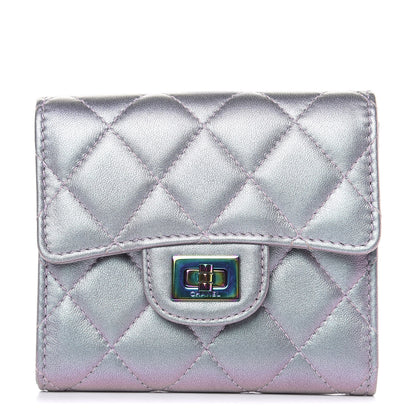 Chanel Iridescent Lambskin Quilted 2.55 Reissue Compact Flap Wallet Light Purple 1 of 9