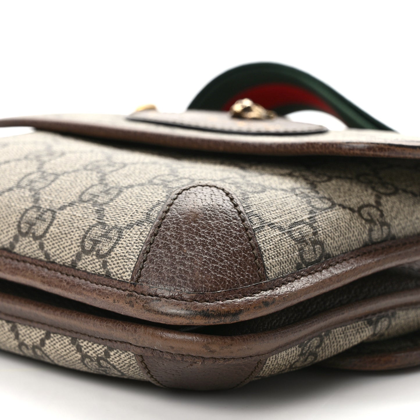 GG Supreme Monogram Web Small Neo Vintage Double Flap Messenger Bag Beige New Acero