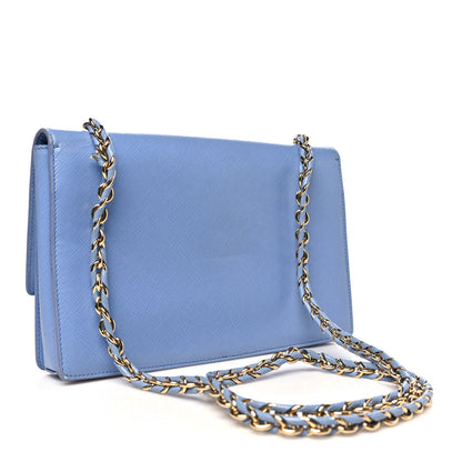 Salvatore Ferragamo Hammered Calfskin Vara Bow Chain Crossbody Blue 3 of 10