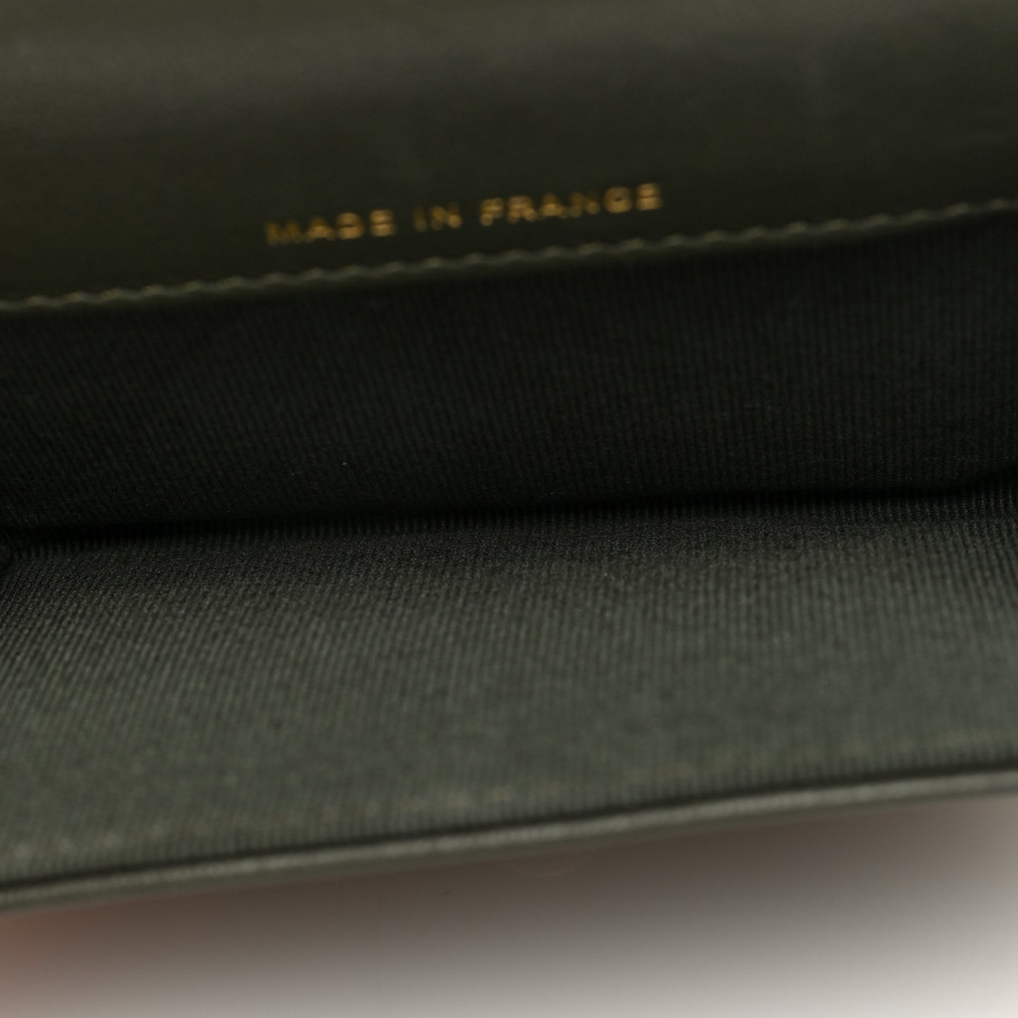 Lambskin Quilted Flap Card Holder Wallet Khaki