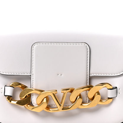 Valentino Garavani Calfskin Small Vlogo Chain Shoulder Bag Optic White 7 of 9