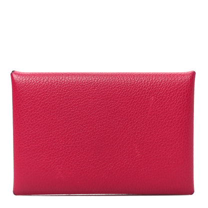 Hermes Evercolor Calvi Card Case Framboise 1 of 7