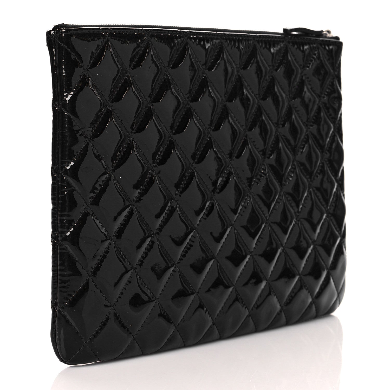 Chanel Patent Calfskin Quilted Medium Cosmetic Case Black 3 of 10
