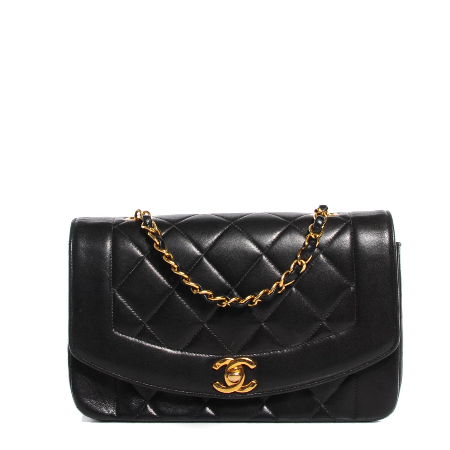 Lambskin Quilted Small Single Flap Black