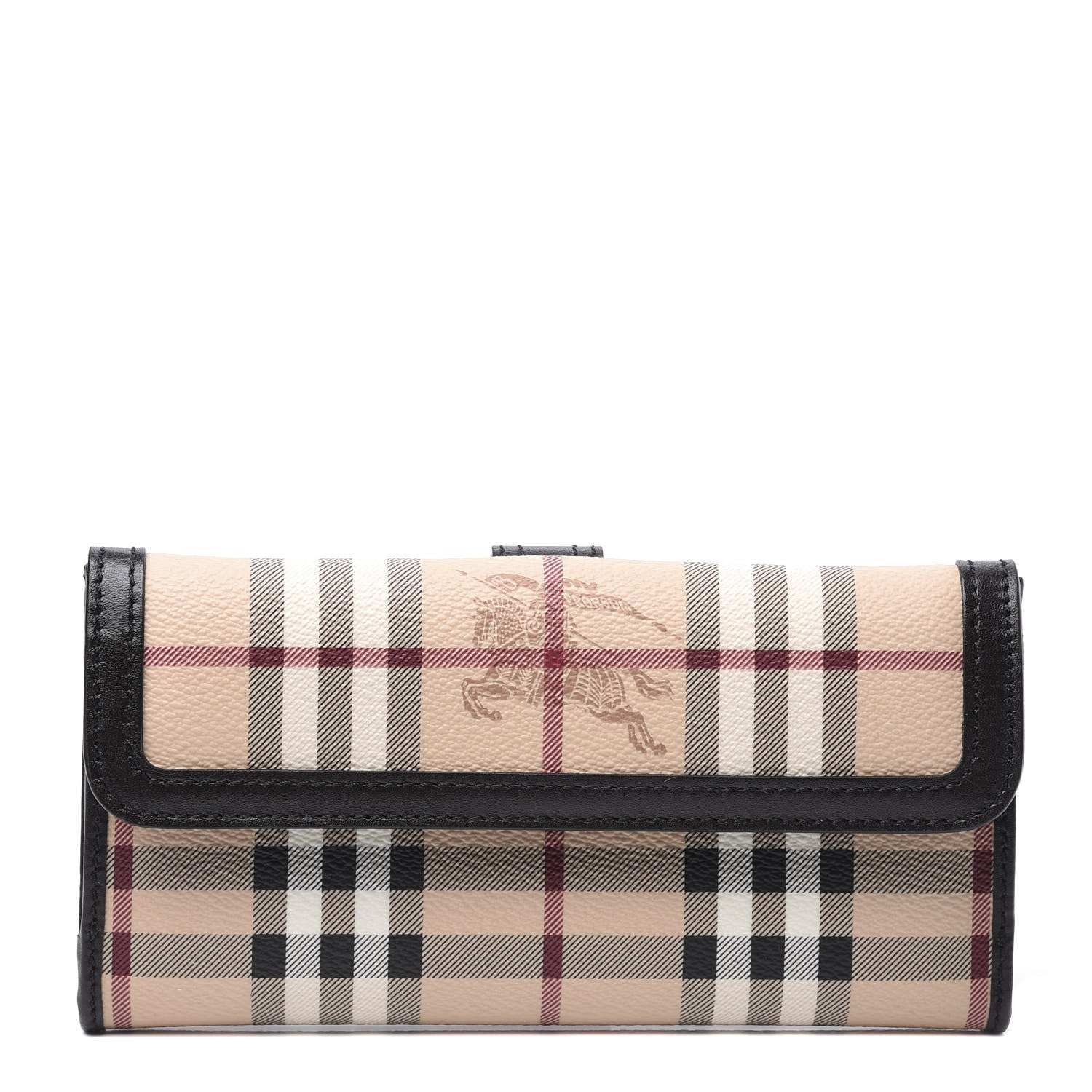 Burberry Haymarket Check Continental Wallet Chocolate 1 of 10