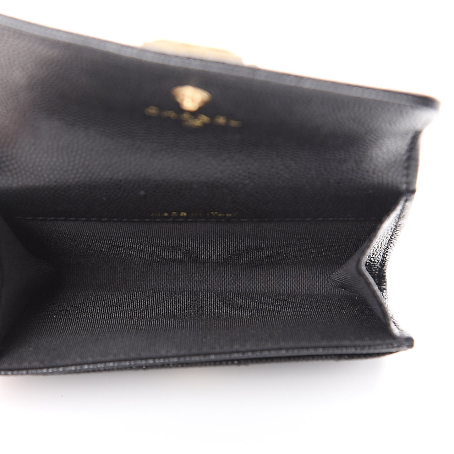 Caviar Quilted Boy Flap Card Holder Black