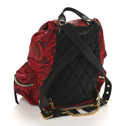 Burberry Nylon Python Print Medium Rucksack Backpack Burgundy Red 3 of 8