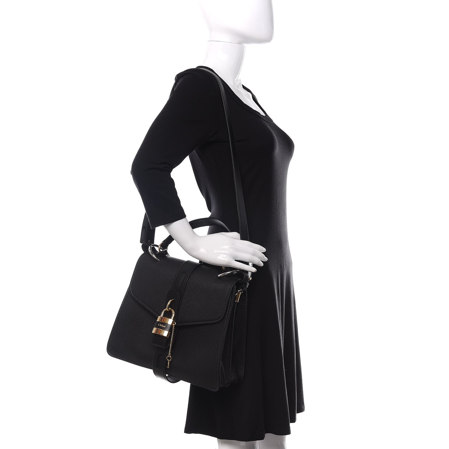 Chloe Grained Calfskin Medium Aby Day Shoulder Bag Black 2 of 10