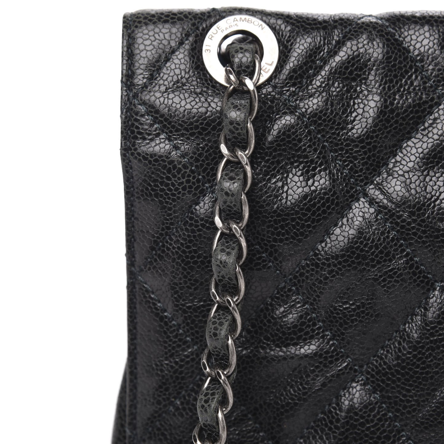 Crumpled Grained Calfskin Jumbo CC Crave Flap