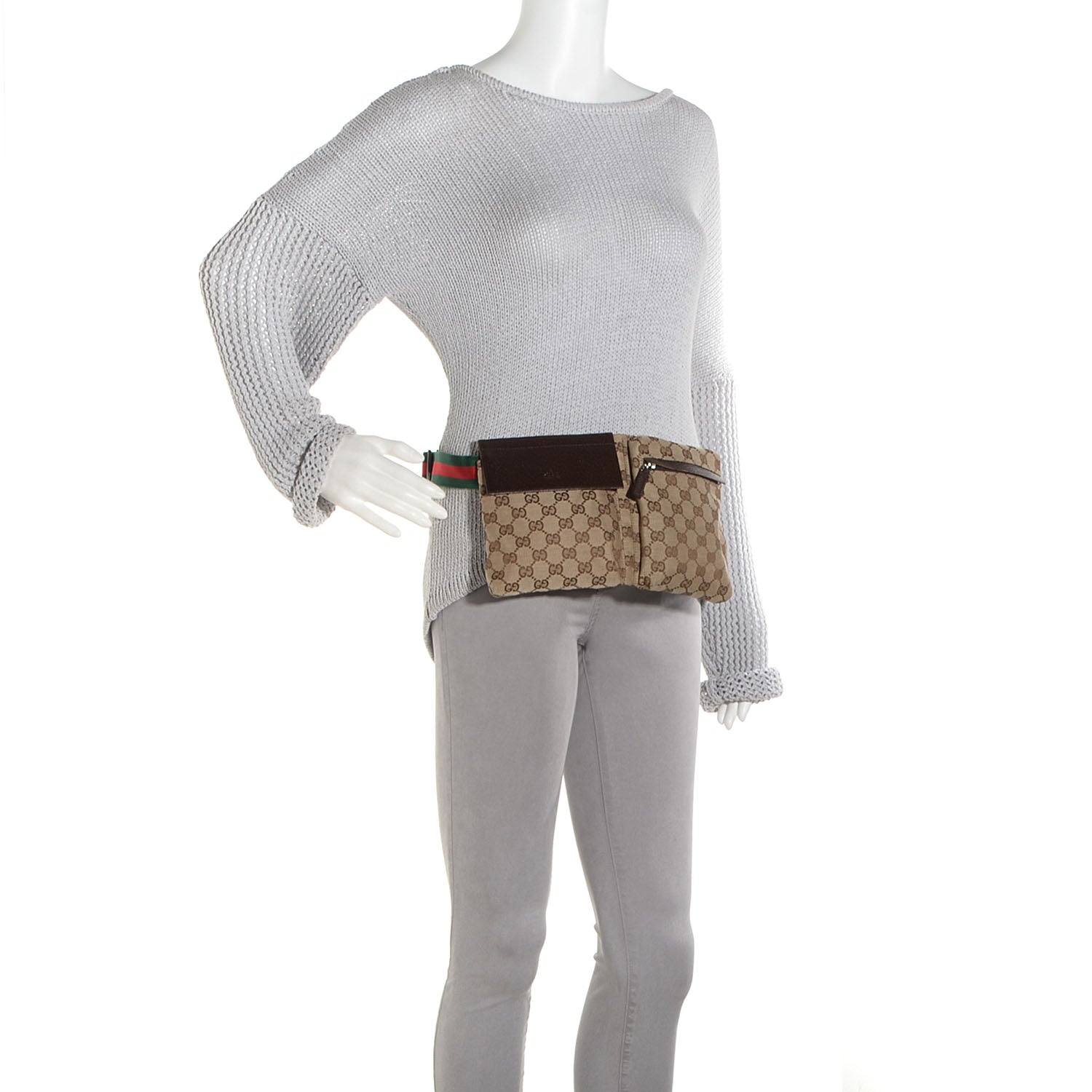 Gucci Monogram Web Belt Bag Dark Brown 2 of 8