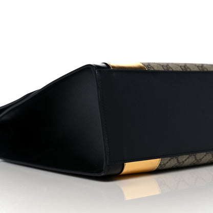 Gucci Nappa GG Supreme Monogram Medium Osiride Top Handle Bag Black Oro Vecchio Beige Ebony 8 of 16