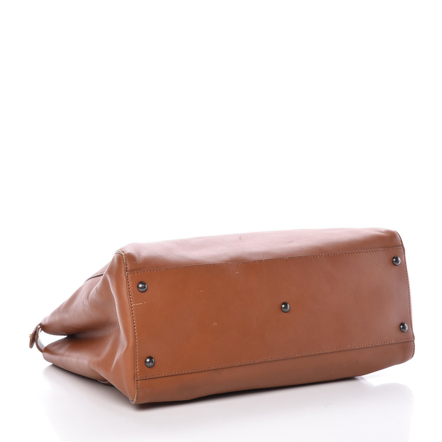 Fendi Vitello Suede Large Peekaboo Iconic Satchel Cuoio Rame Moro 4 of 15