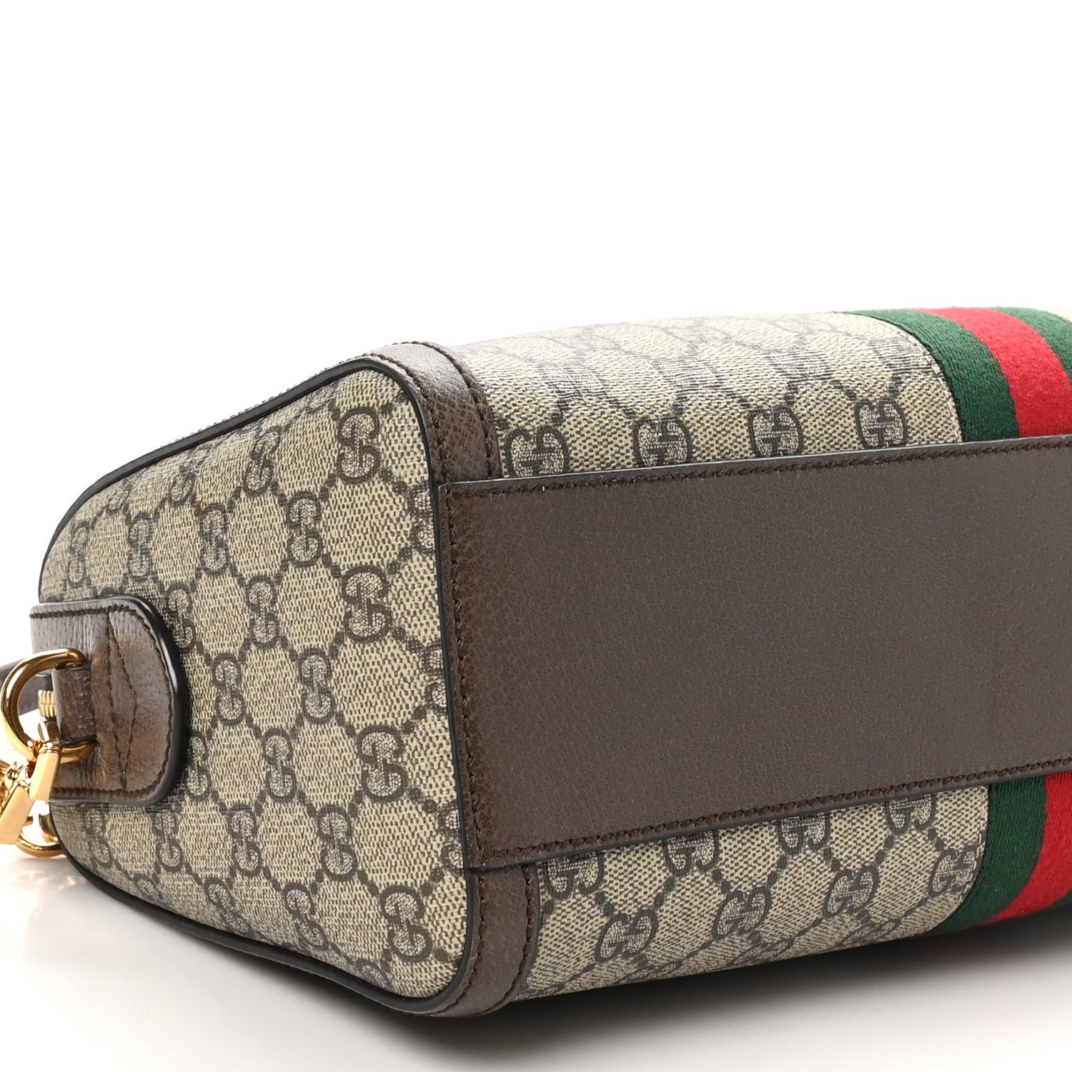 Gucci GG Supreme Monogram Web Medium Ophidia Boston Brown 9 of 10