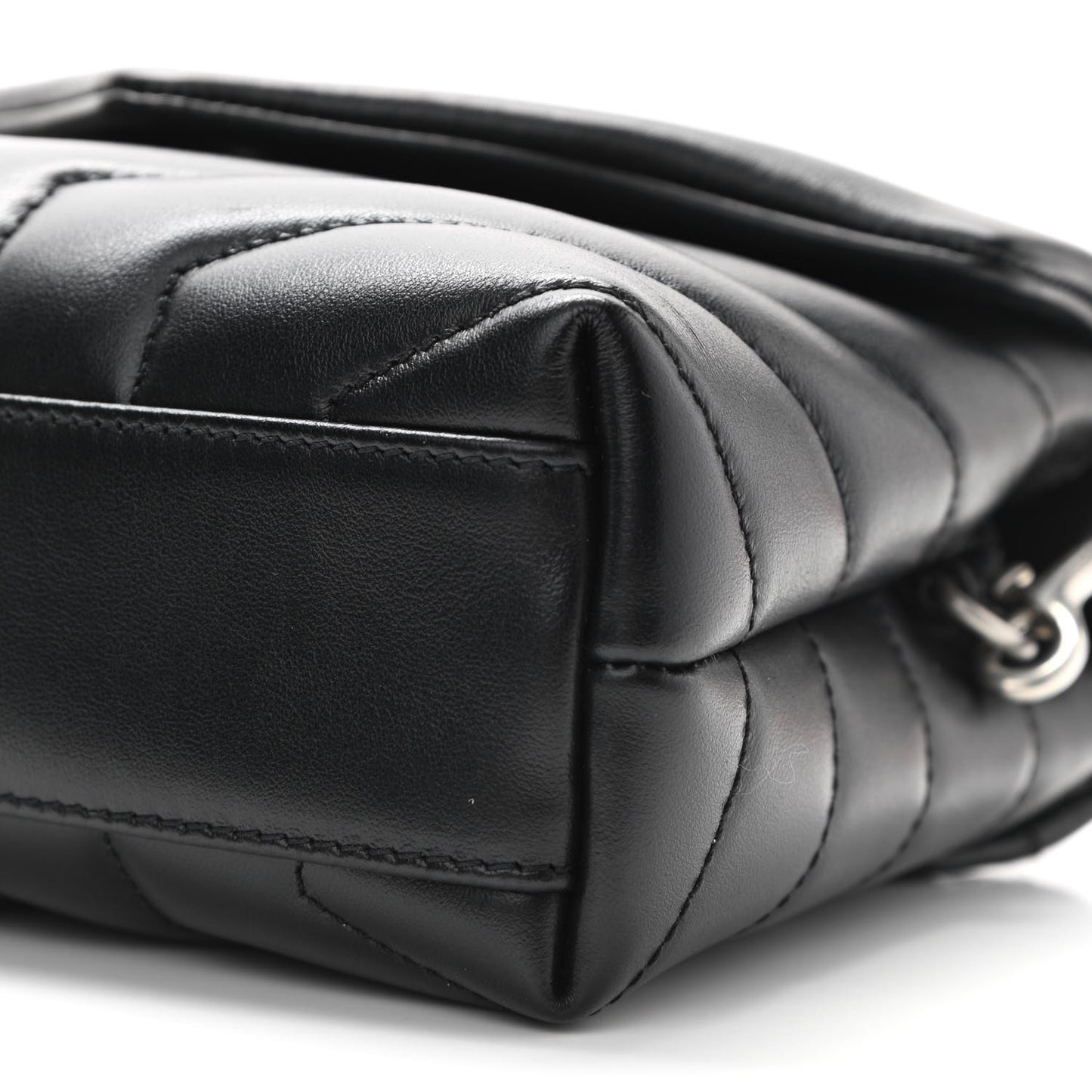 Calfskin Y Quilted Monogram Toy Loulou Crossbody Bag Black