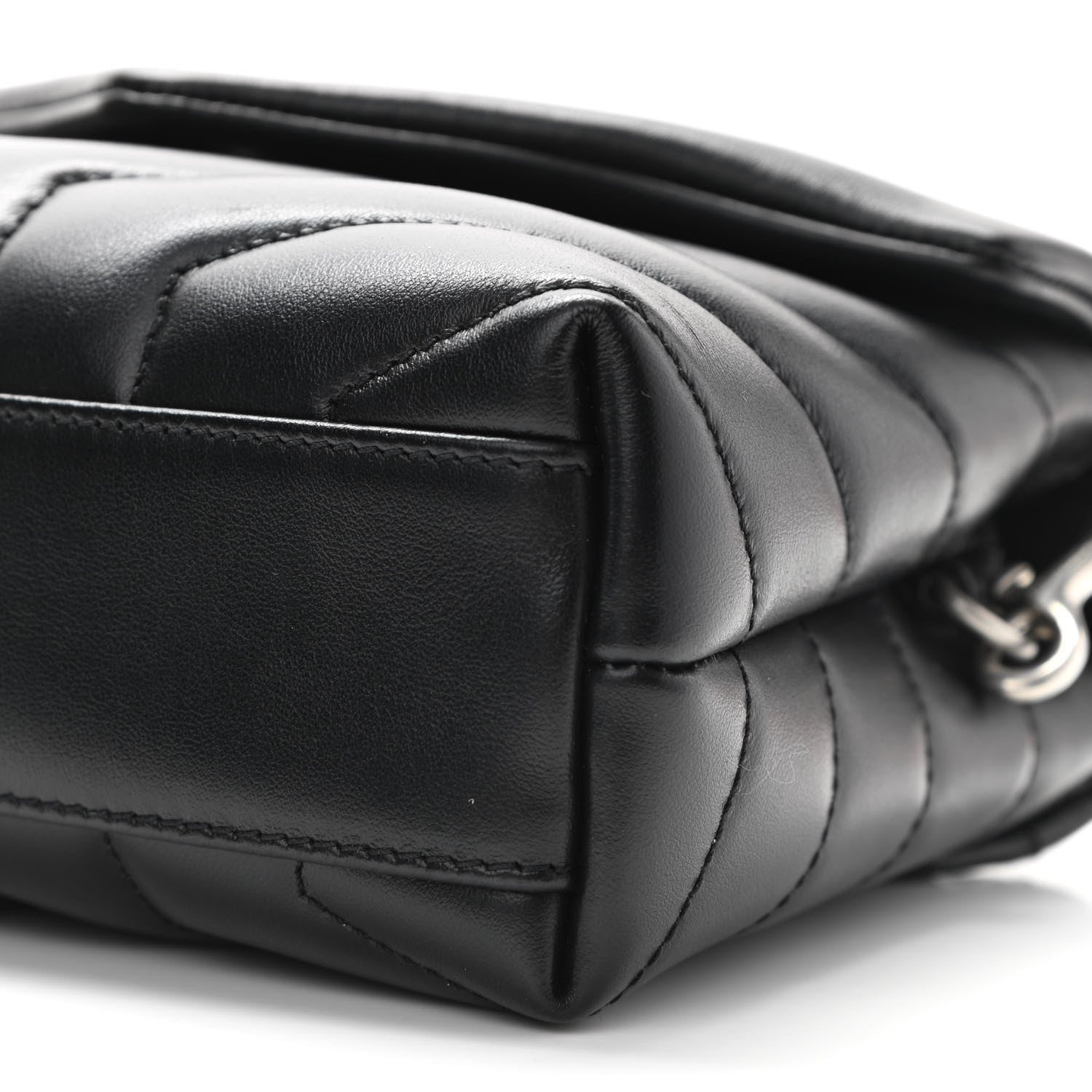 Saint Laurent Calfskin Y Quilted Monogram Toy Loulou Crossbody Bag Black 9 of 12