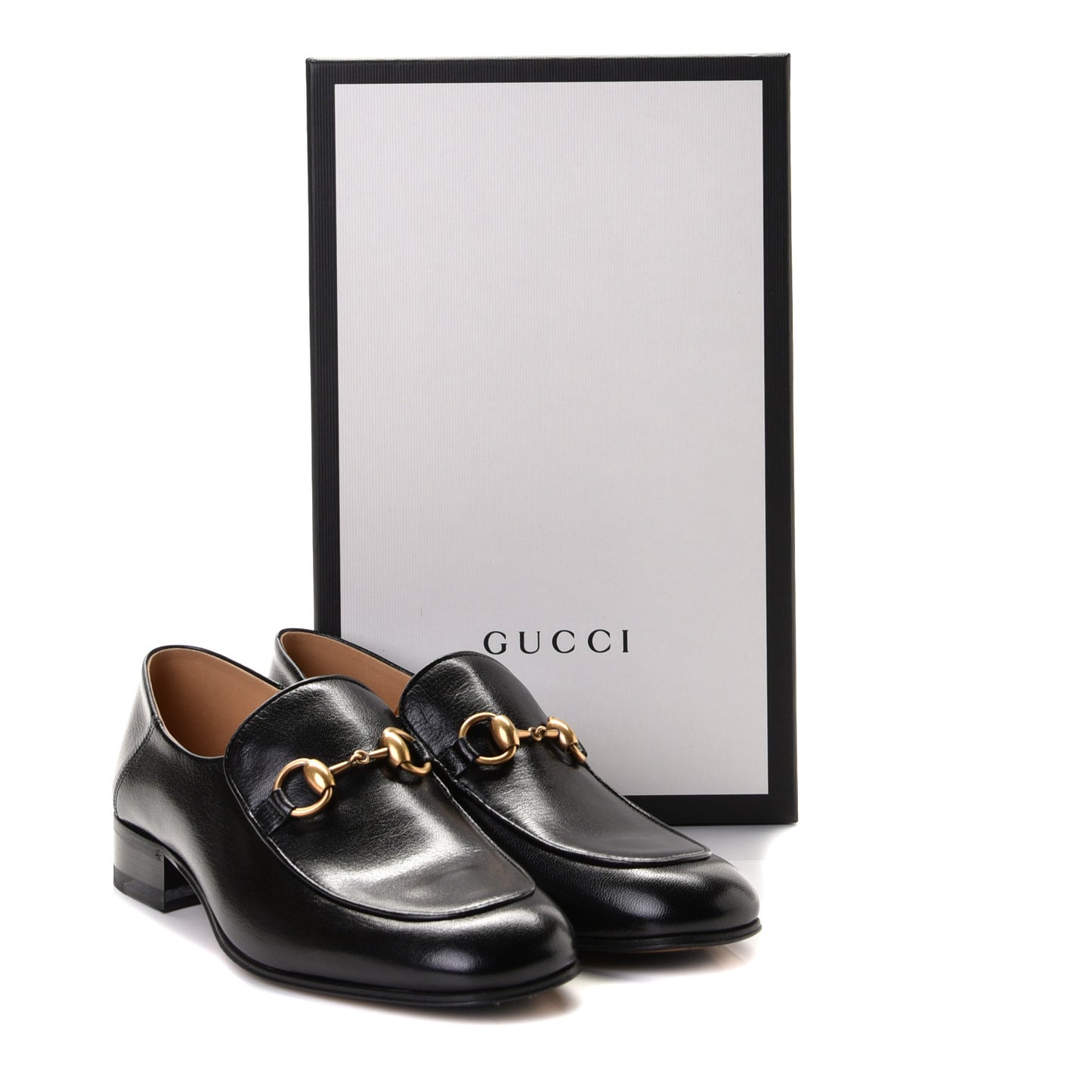Goatskin Womens Horsebit Mid-Heel Loafers 38 Black