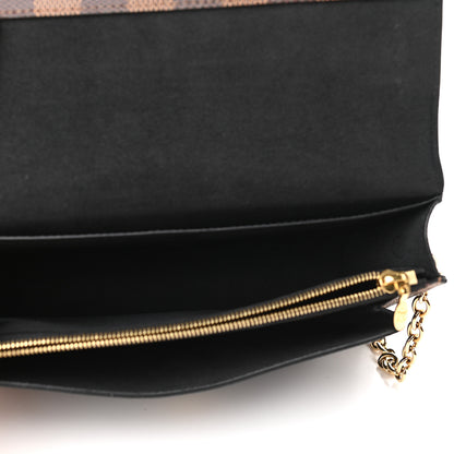 Louis Vuitton Damier Ebene Vavin Chain Wallet Black 5 of 8