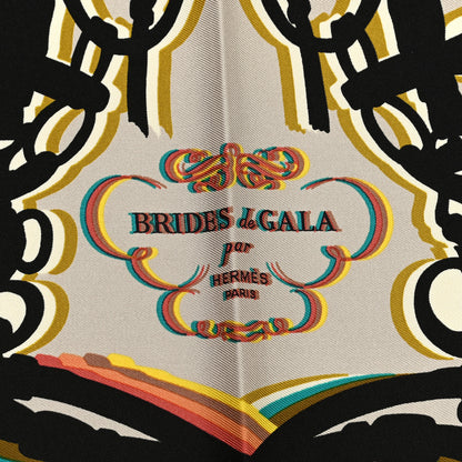 Hermes Silk Brides De Gala Shadow Pocket Square Beige Ebene Jaune 2 of 4