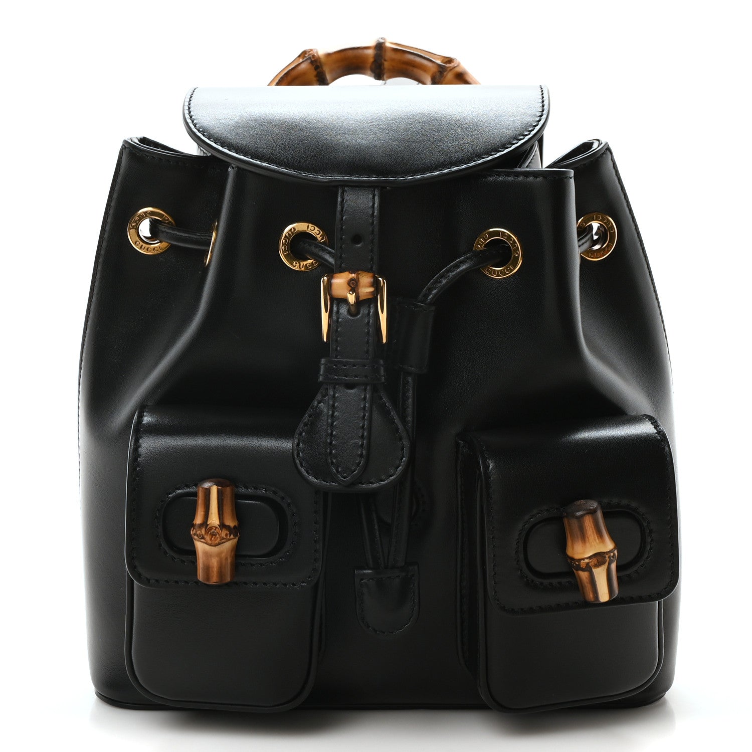 Gucci Calfskin Bamboo Backpack Black 1 of 10