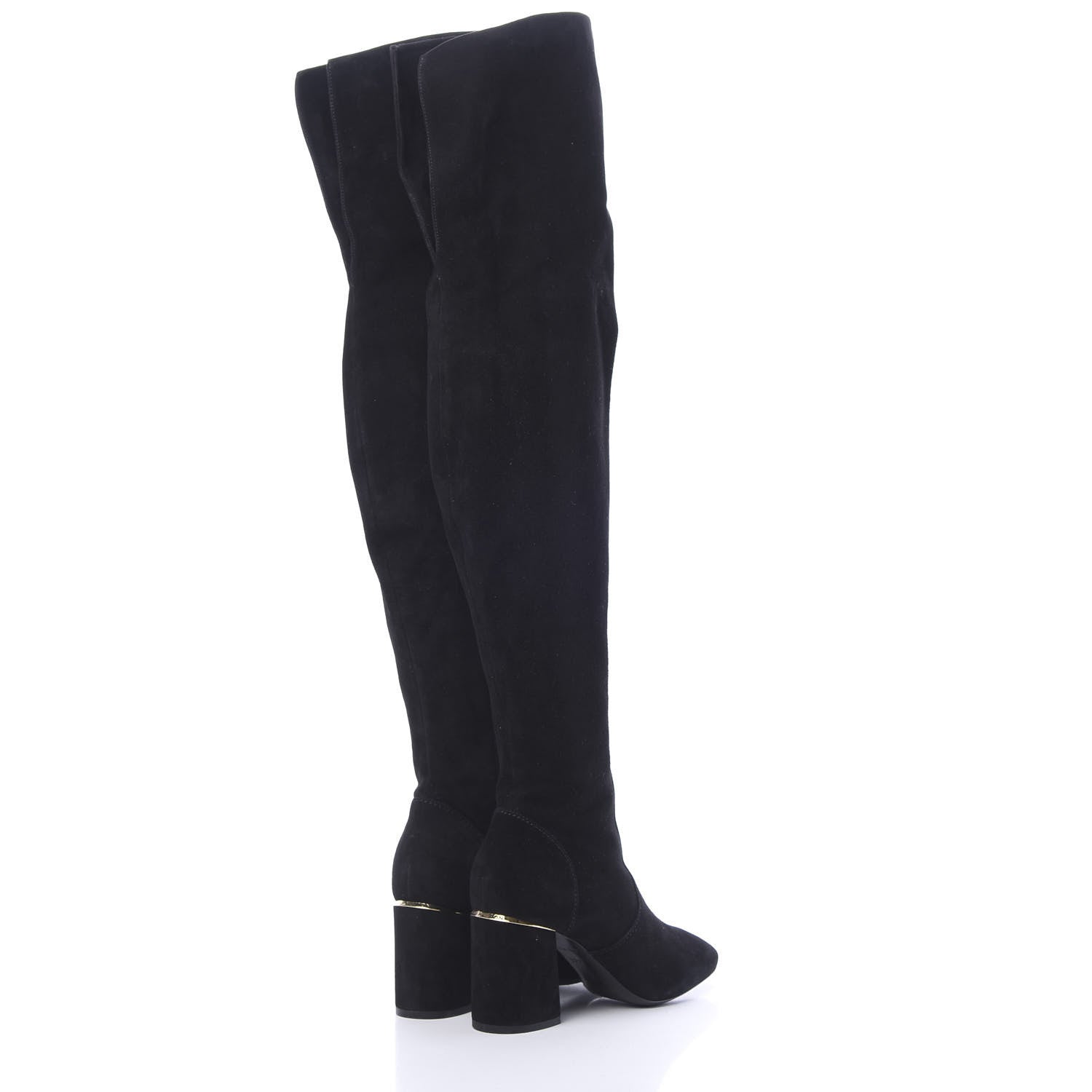 Louis Vuitton Suede Skyline Thigh High Boots 37.5 Black 4 of 9