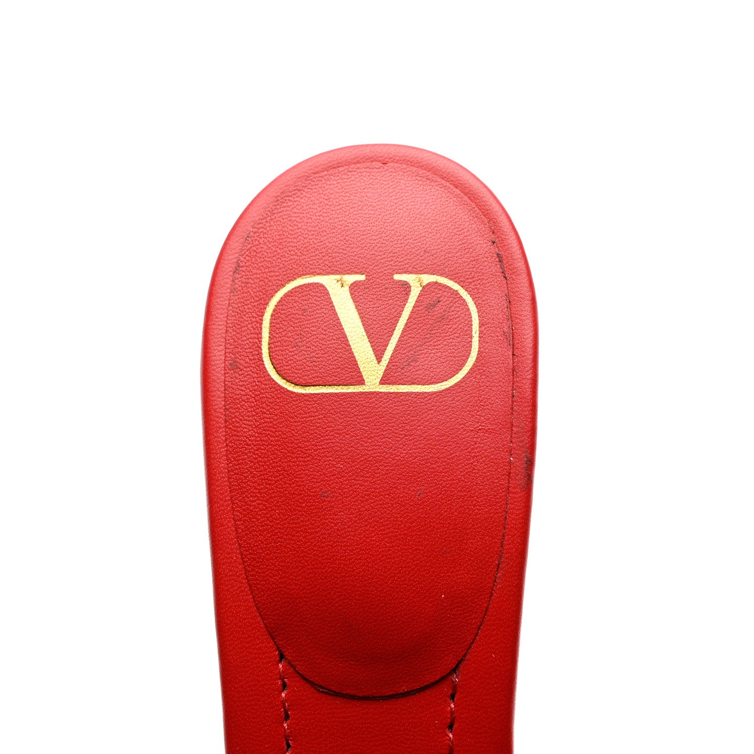 Valentino Garavani Calfskin Atelier 08 San Gallo VLogo Laser Cut 65mm Slide Sandals 39 Red 6 of 11