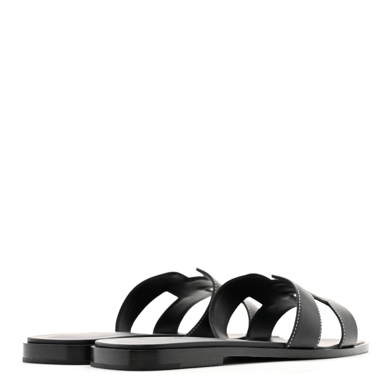 Hermes Box Calfskin Oran Sandals 40 Black 10 of 20