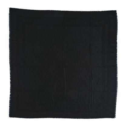 Christian Dior Wool Silk Oblique Shawl Black 2 of 12
