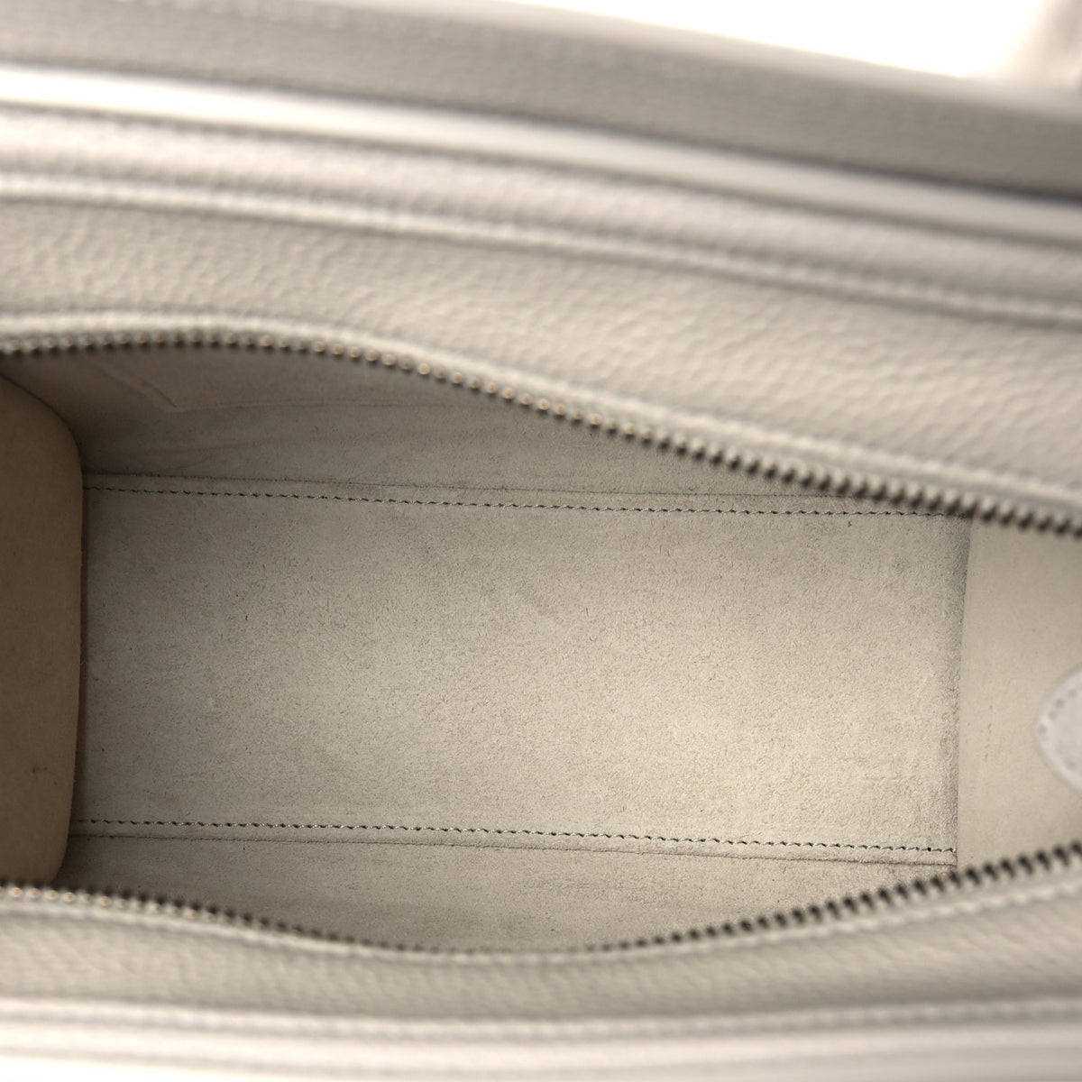 Drummed Calfskin Nano Luggage Chalk