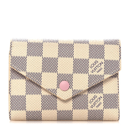 Louis Vuitton Damier Azur Victorine Wallet Rose Ballerine 1 of 10