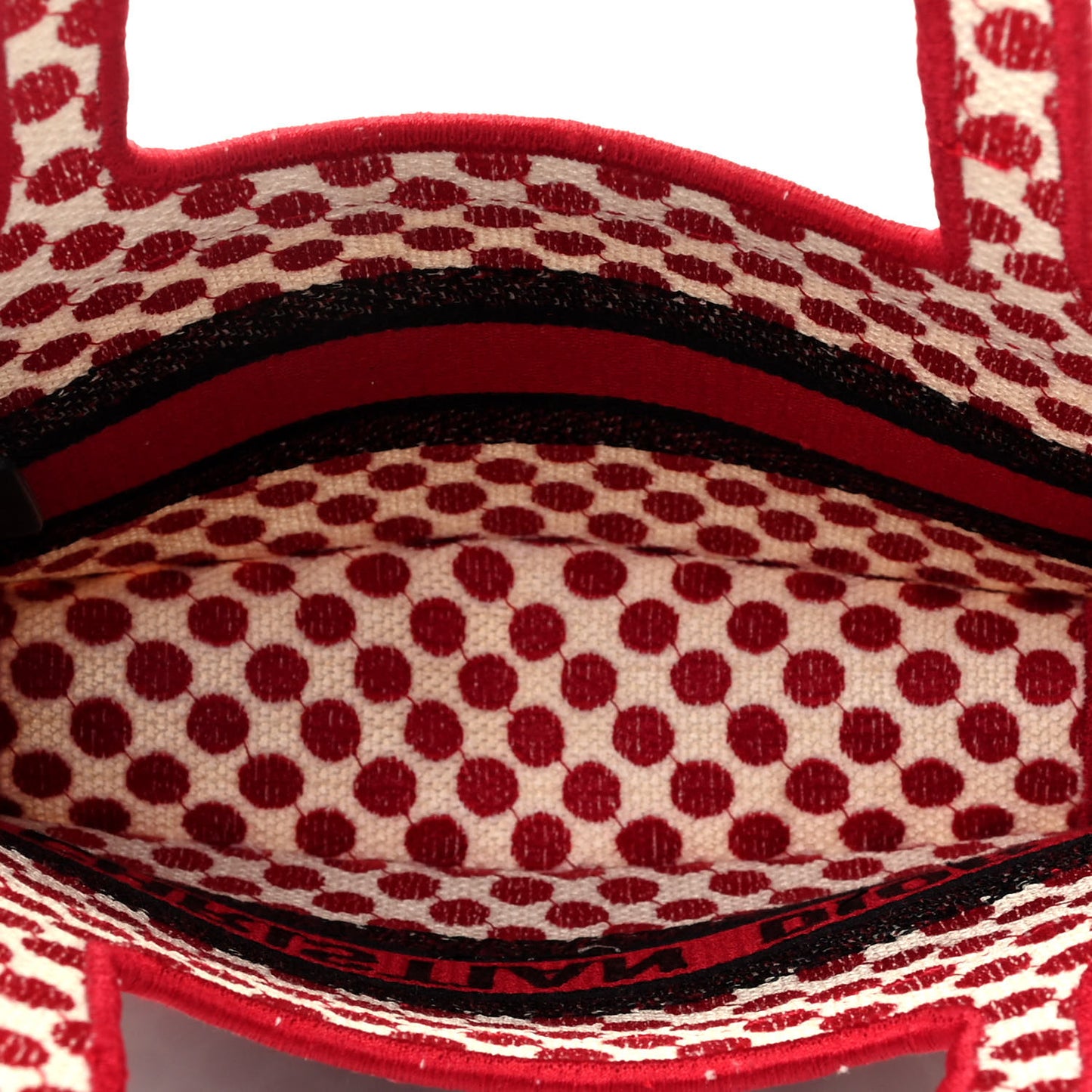 Canvas DiorAmour Dots Mini Book Tote Red