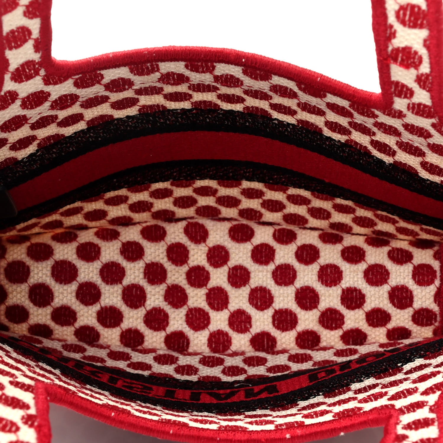 Christian Dior Canvas DiorAmour Dots Mini Book Tote Red 5 of 9