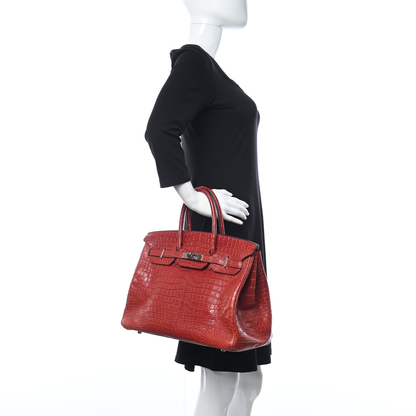Matte Porosus Crocodile Birkin 30 Rouge H