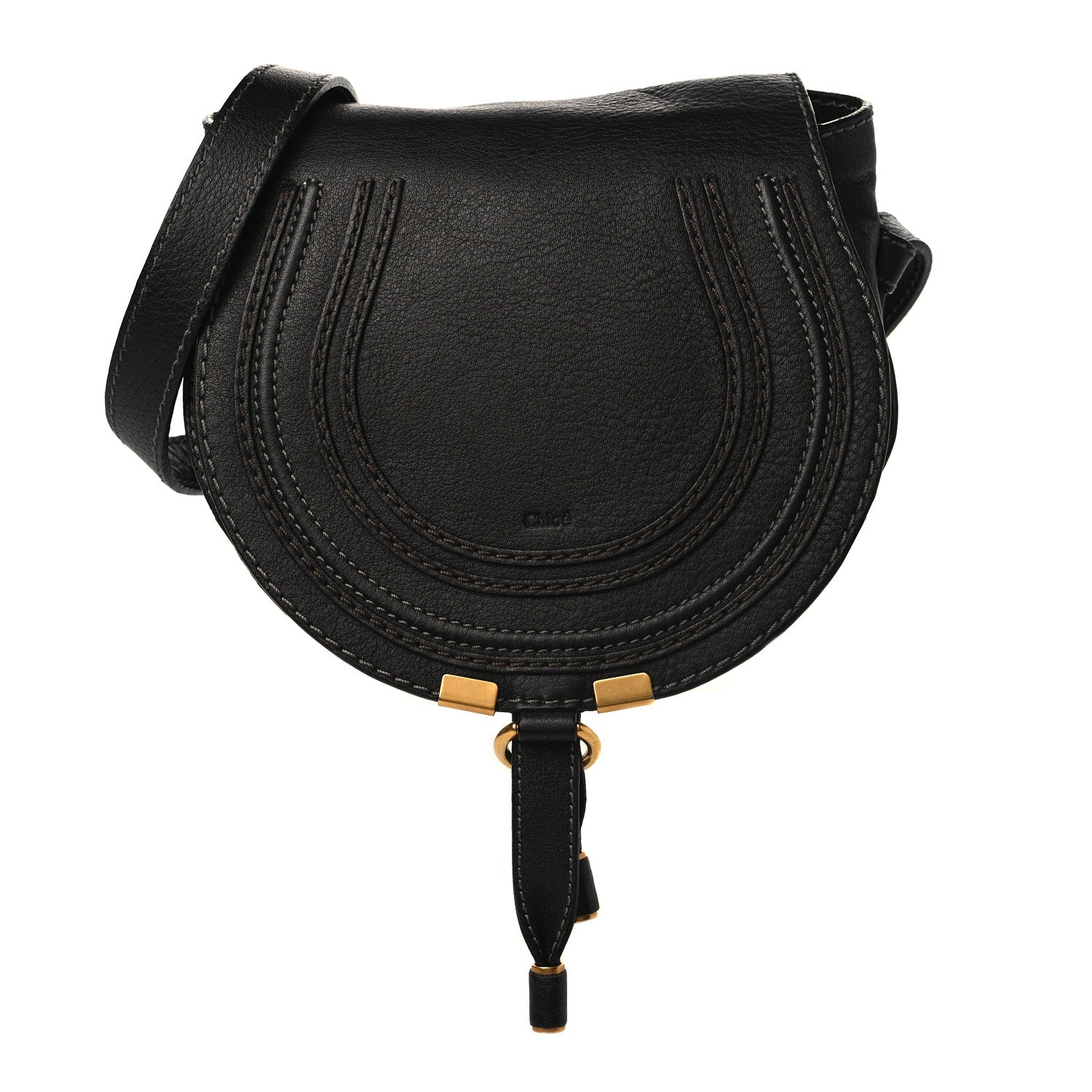 Chloe Calfskin Mini Marcie Round Crossbody Bag Black 1 of 10