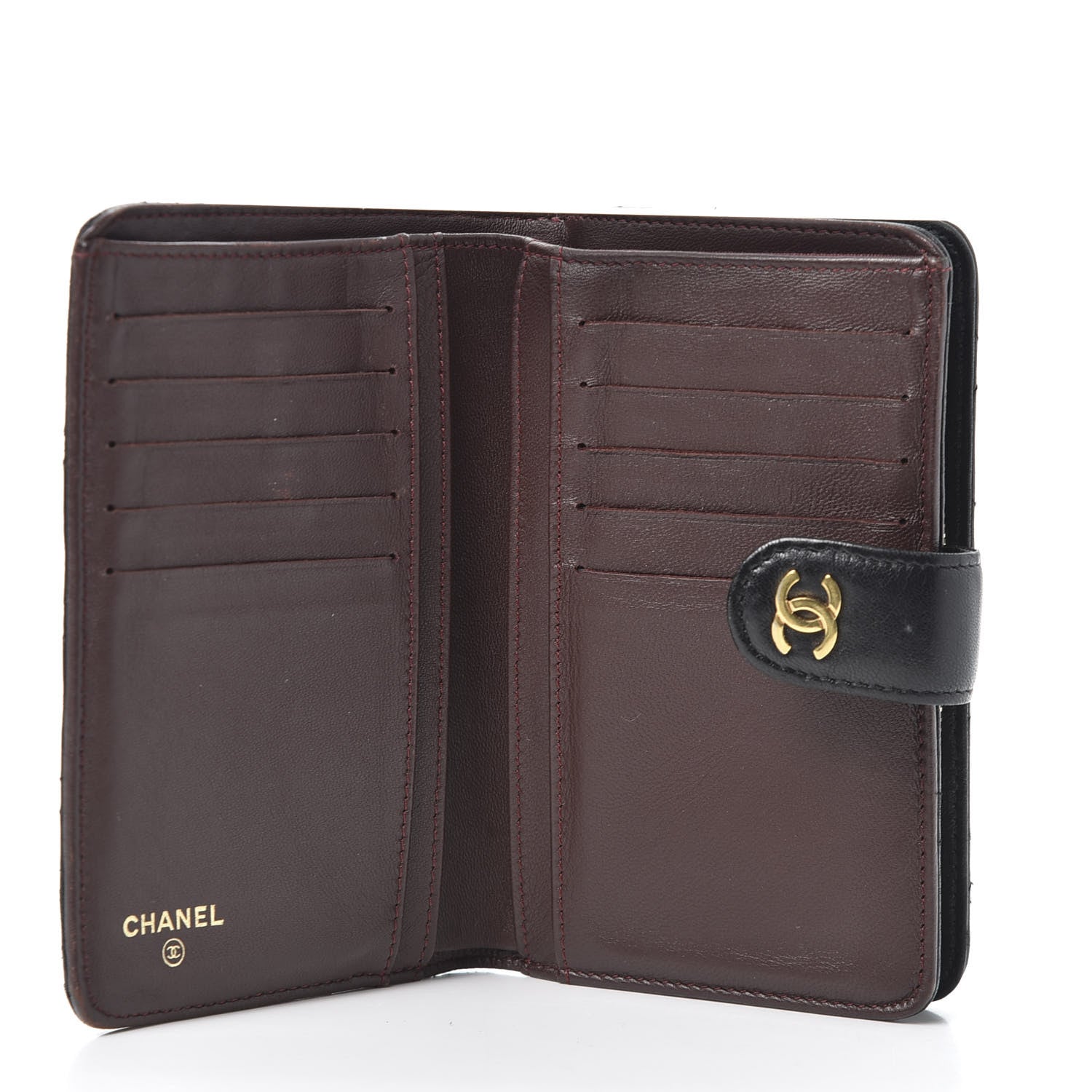 Chanel Lambskin Quilted Zipped Pocket Wallet Black 4 of 9