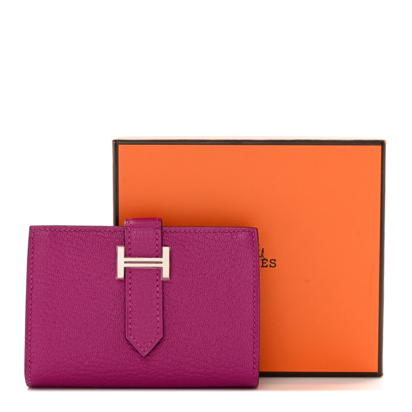 Chevre Mysore Mini Bearn Wallet Rose Pourpre