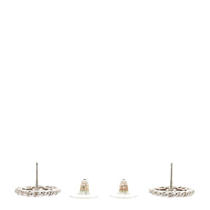 Chanel Twisted Round CC Earrings Silver 3 of 5