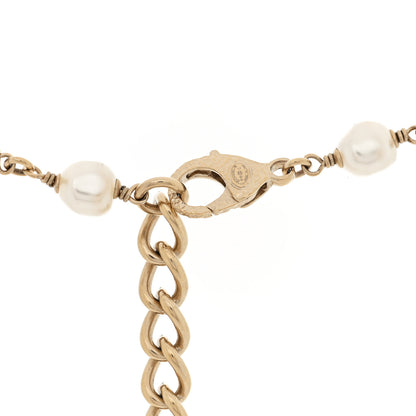 Chanel Pearl Bead Enamel CC Long Necklace Gold Grey 4 of 4