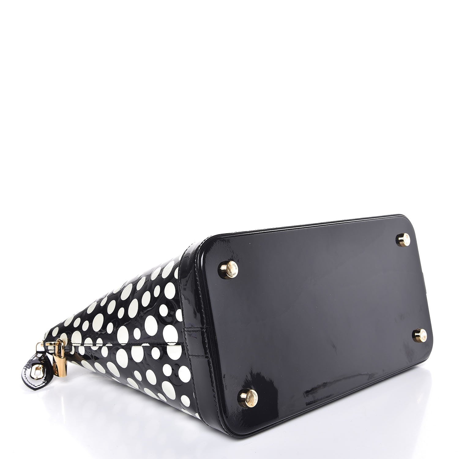 Louis Vuitton Vernis Kusama Infinity Dots Lockit MM Black 4 of 7