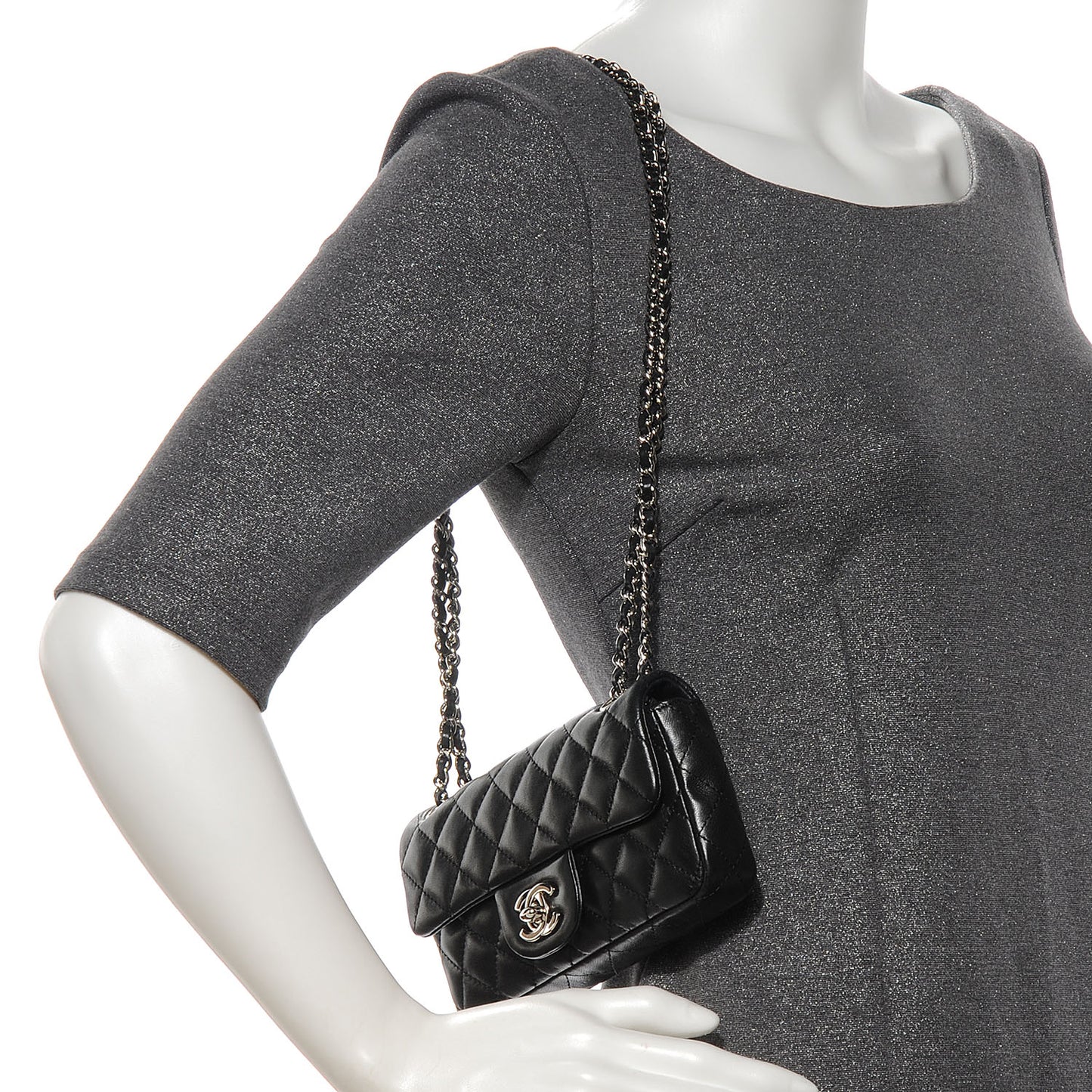 Lambskin Quilted Mini Flap Black