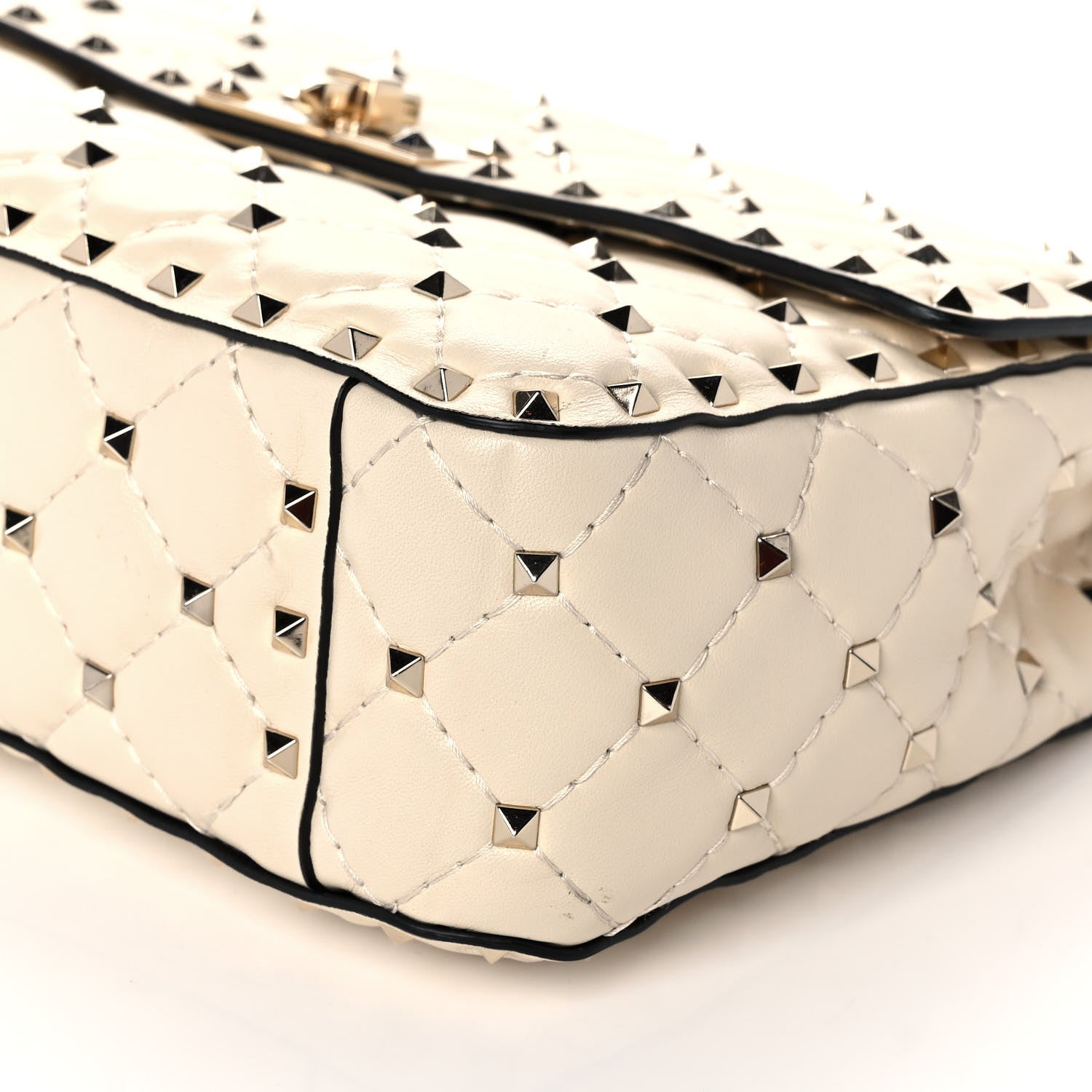 Valentino Garavani Nappa Medium Rockstud Spike Shoulder Bag Light Ivory 9 of 11