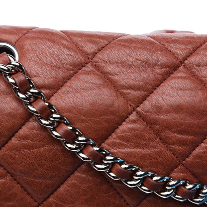 Chanel Washed Lambskin Quilted Large Chain Around Messenger Brown 15 of 15