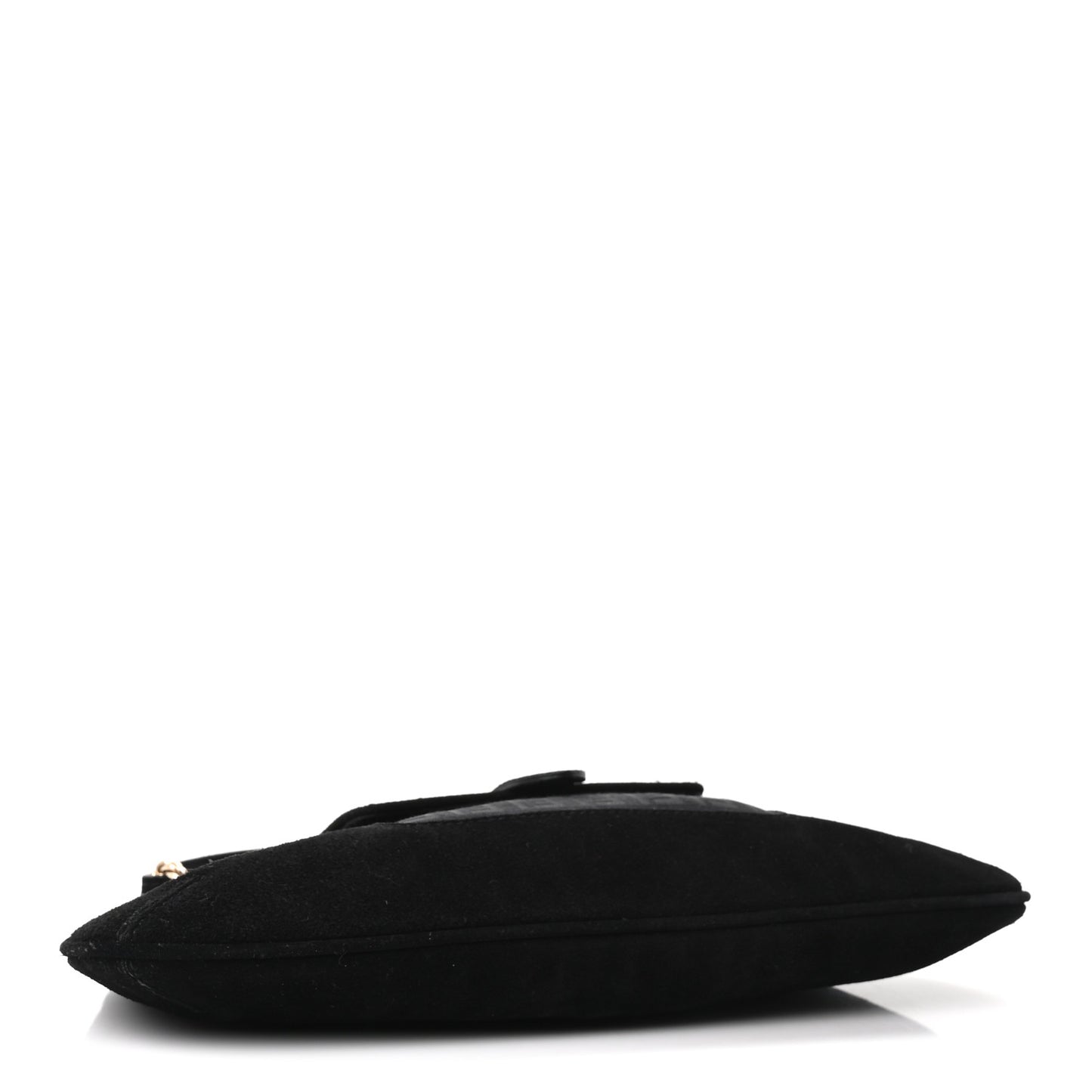 Suede Zucchino FF Shoulder Bag Black