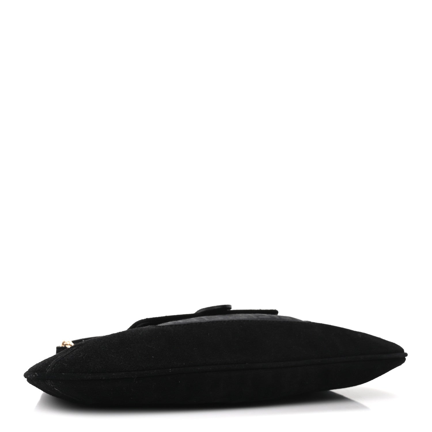 Fendi Suede Zucchino FF Shoulder Bag Black 4 of 10