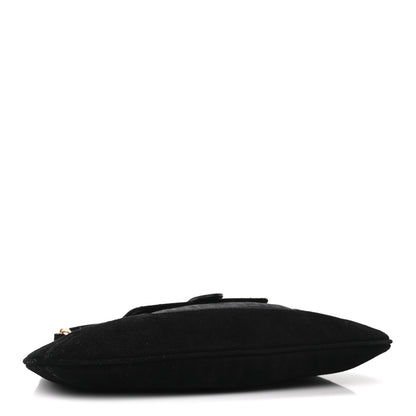 Fendi Suede Zucchino FF Shoulder Bag Black 4 of 10