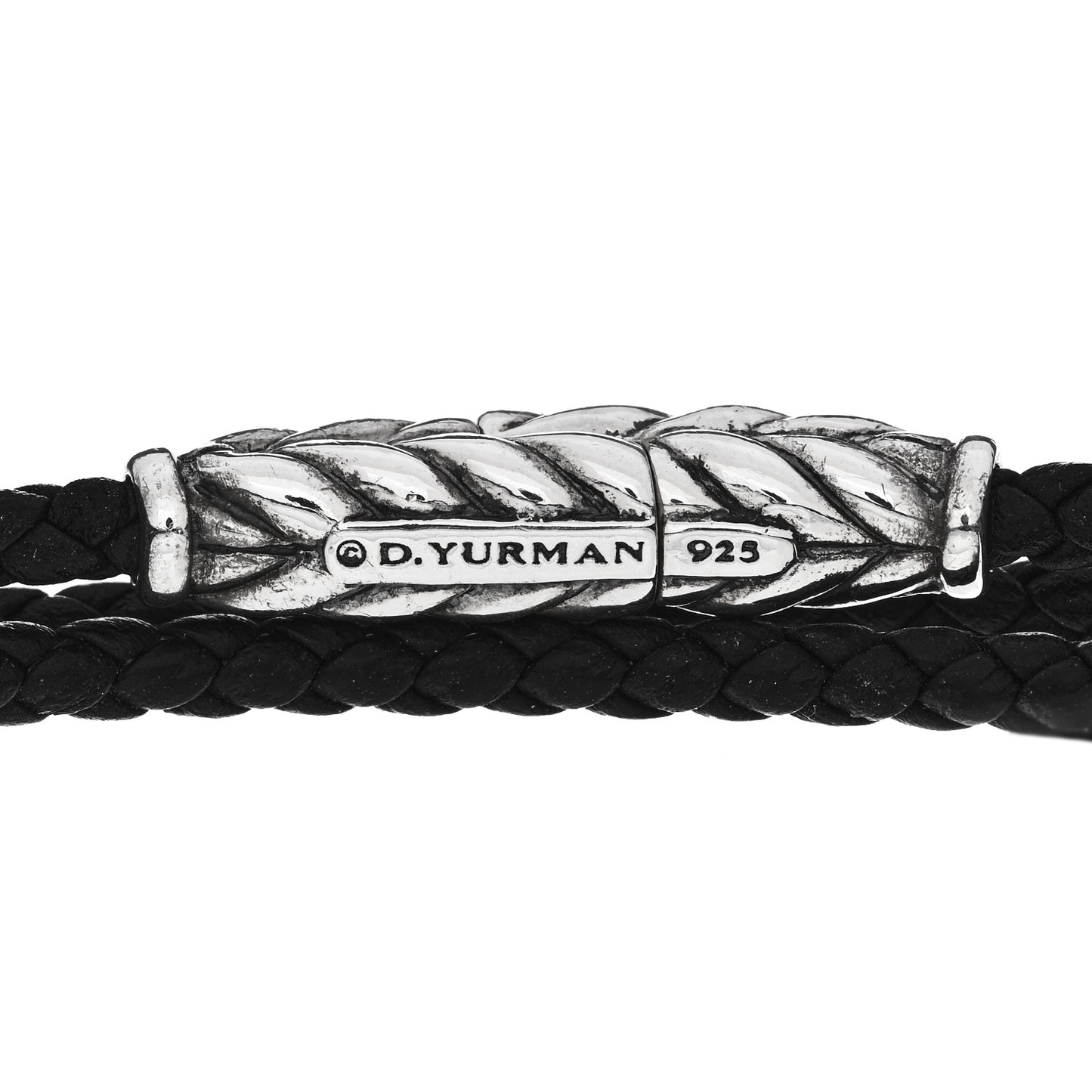 Sterling Silver Chevron Triple-Wrap Bracelet Black