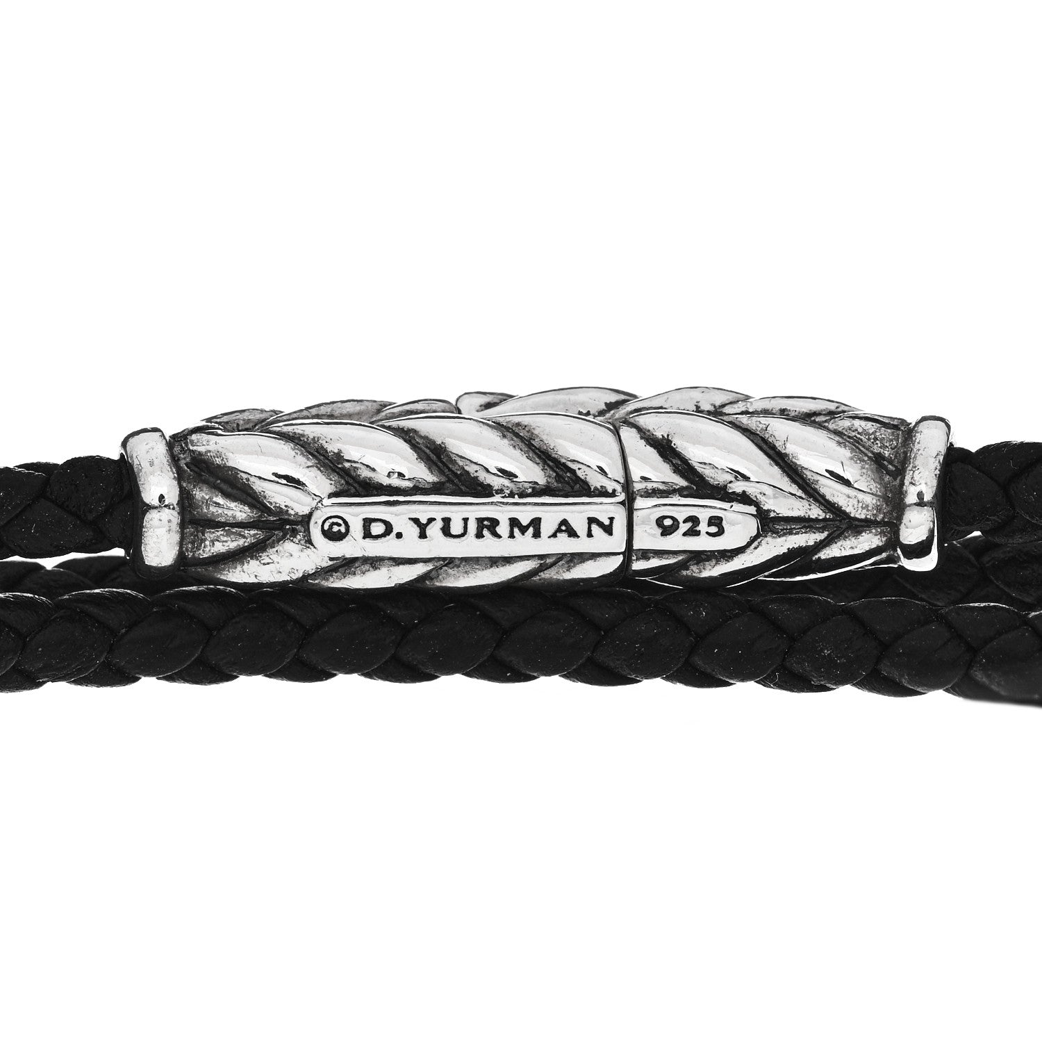 David Yurman Sterling Silver Chevron Triple-Wrap Bracelet Black 3 of 3