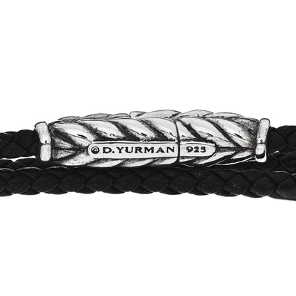 David Yurman Sterling Silver Chevron Triple-Wrap Bracelet Black 3 of 3