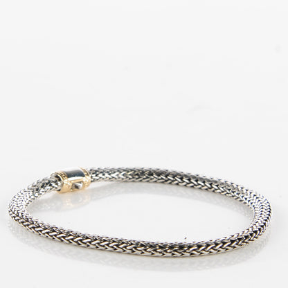 John Hardy Sterling Silver 18K Yellow Gold Small Classic Chain Clasp Bracelet M 3 of 6