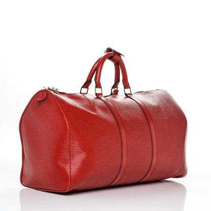 Louis Vuitton Epi Keepall 50 Castillan Red 3 of 10